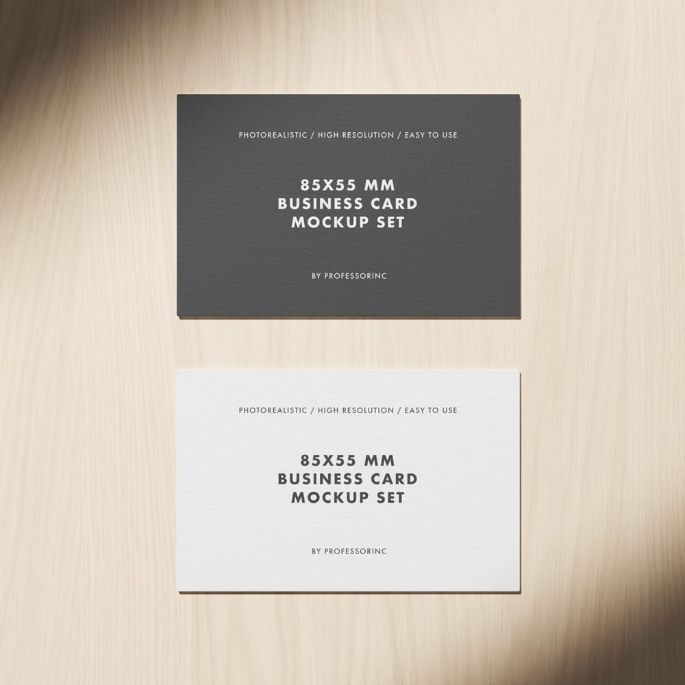 Free 85×55 Business Card Mockup PSD