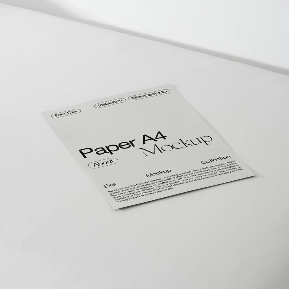 Free A4 Paper Mockup Design PSD