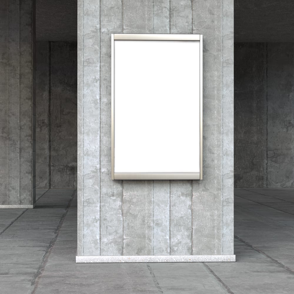 Free Advertising Poster Sign Mockup PSD