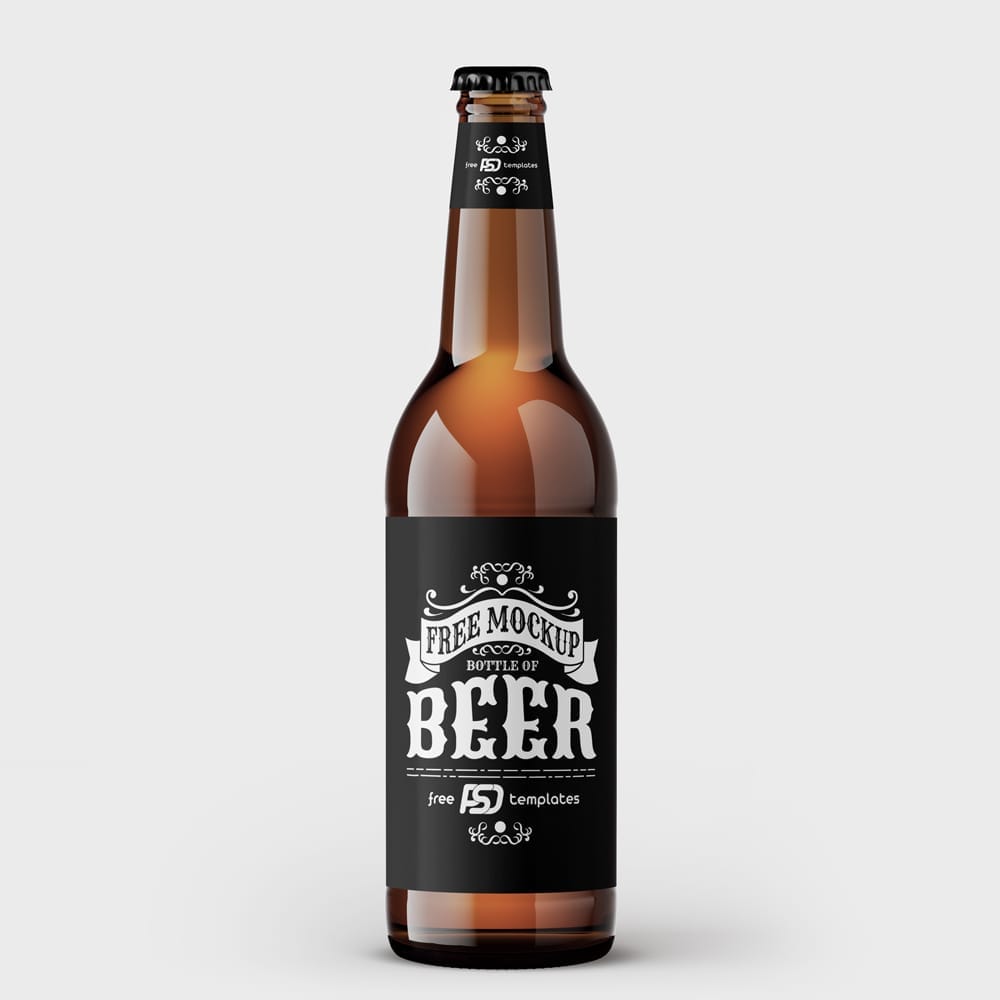 Free Beer Bottle Mockup Template PSD