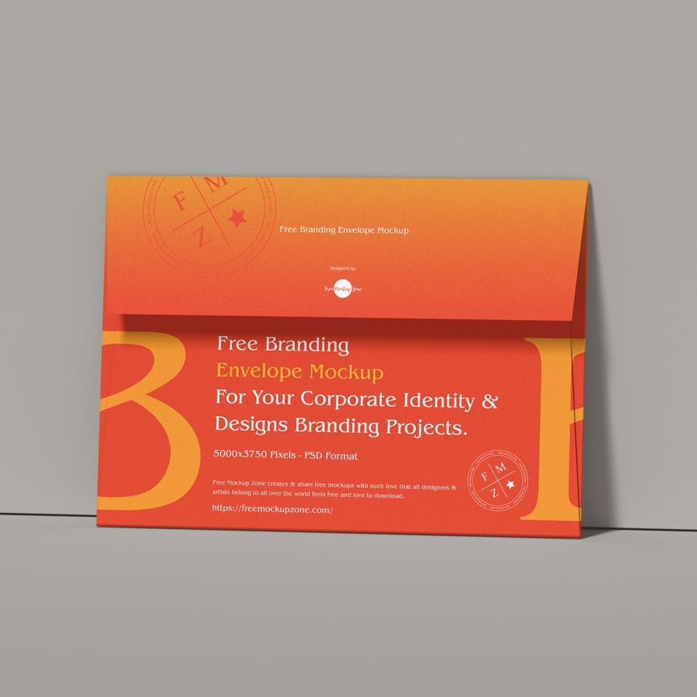 Free Branding Envelope Mockup PSD