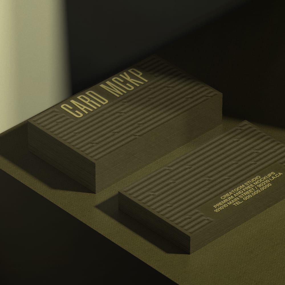 Free Business Card Mockups With Shadow PSD