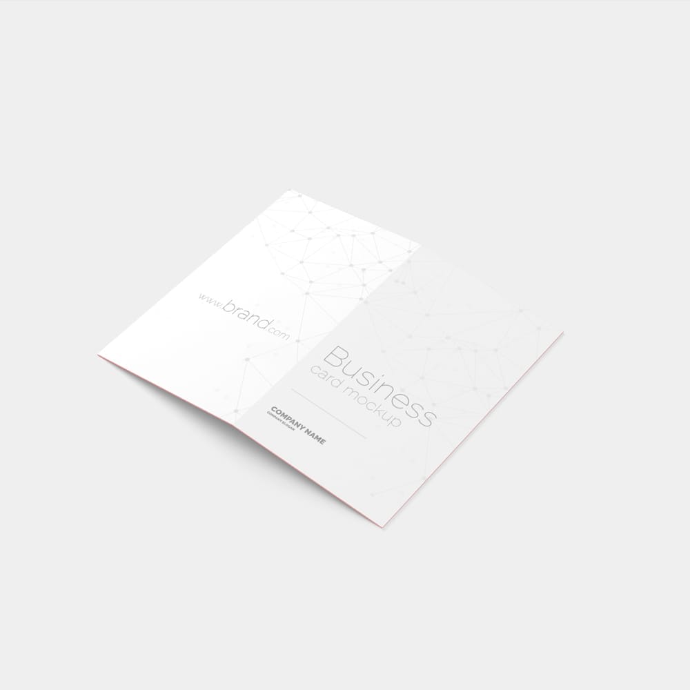 Free Clean Folded Business Card Mockup PSD