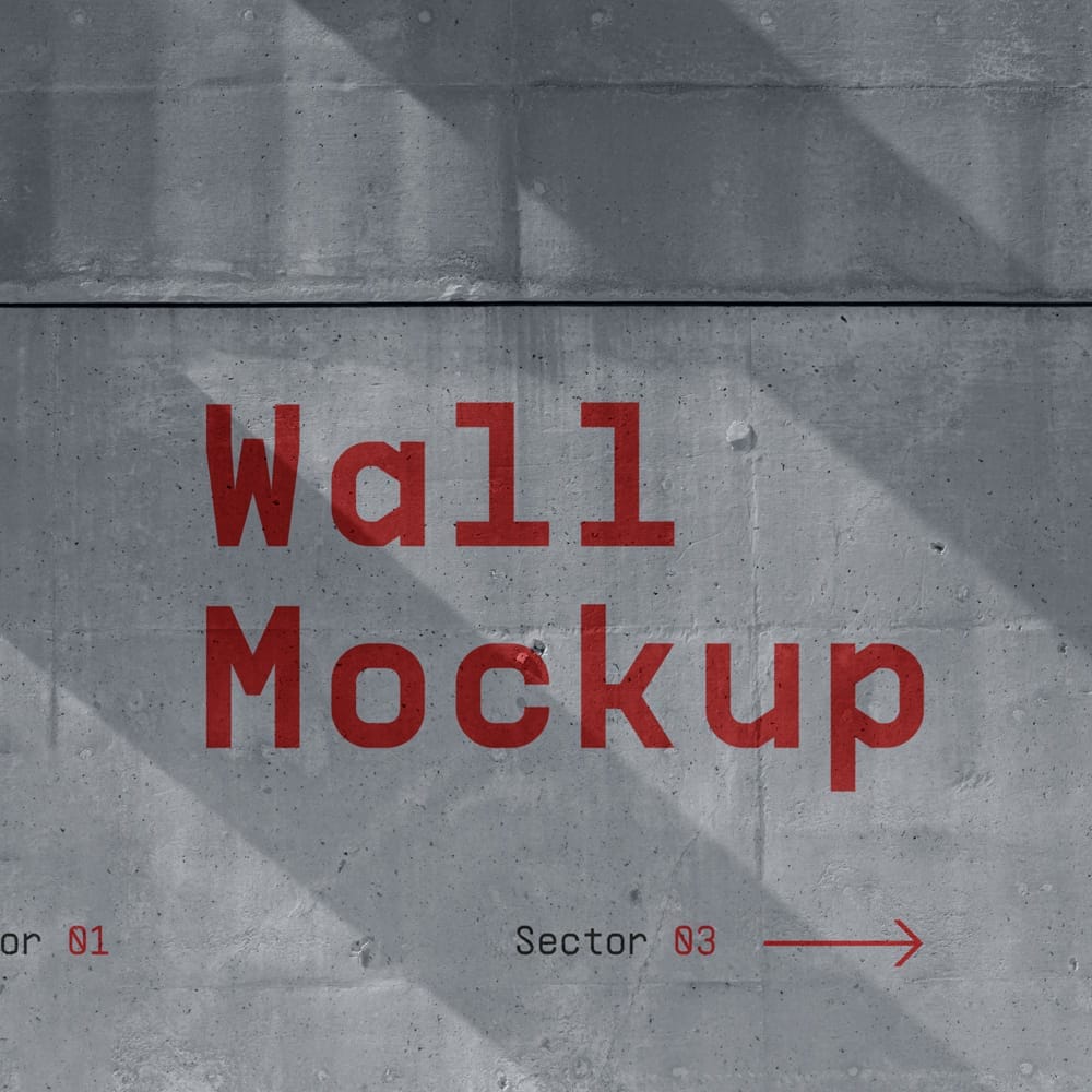 Free Concrete Wall Mockup Design PSD