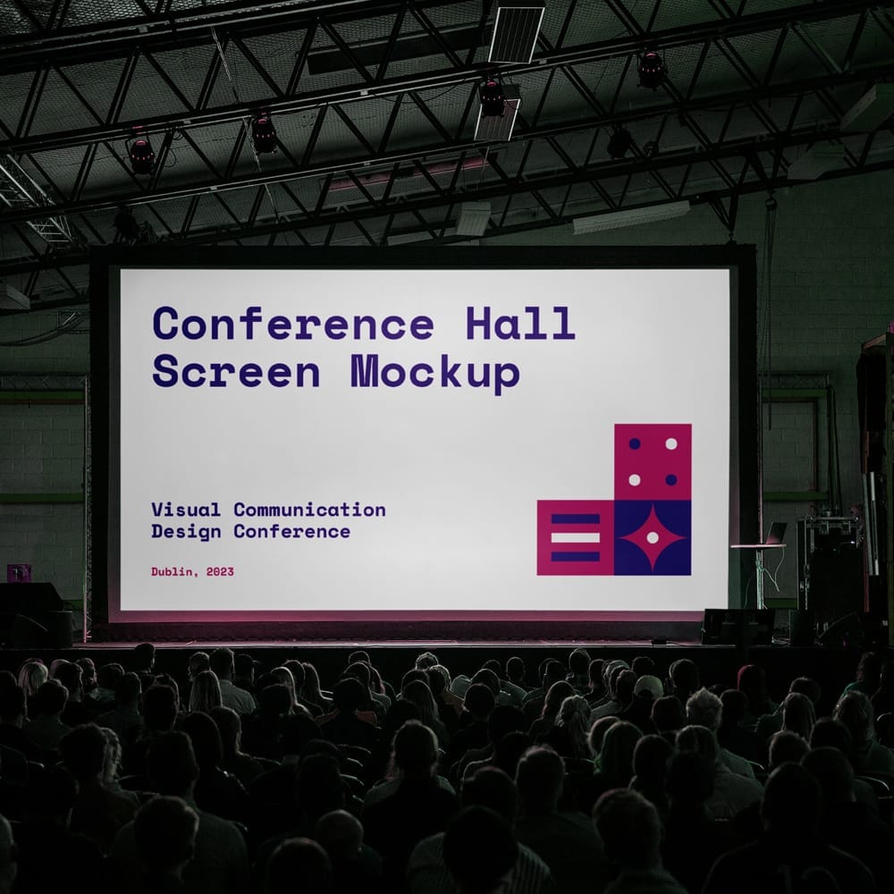 Free Conference Hall Screen Mockup PSD