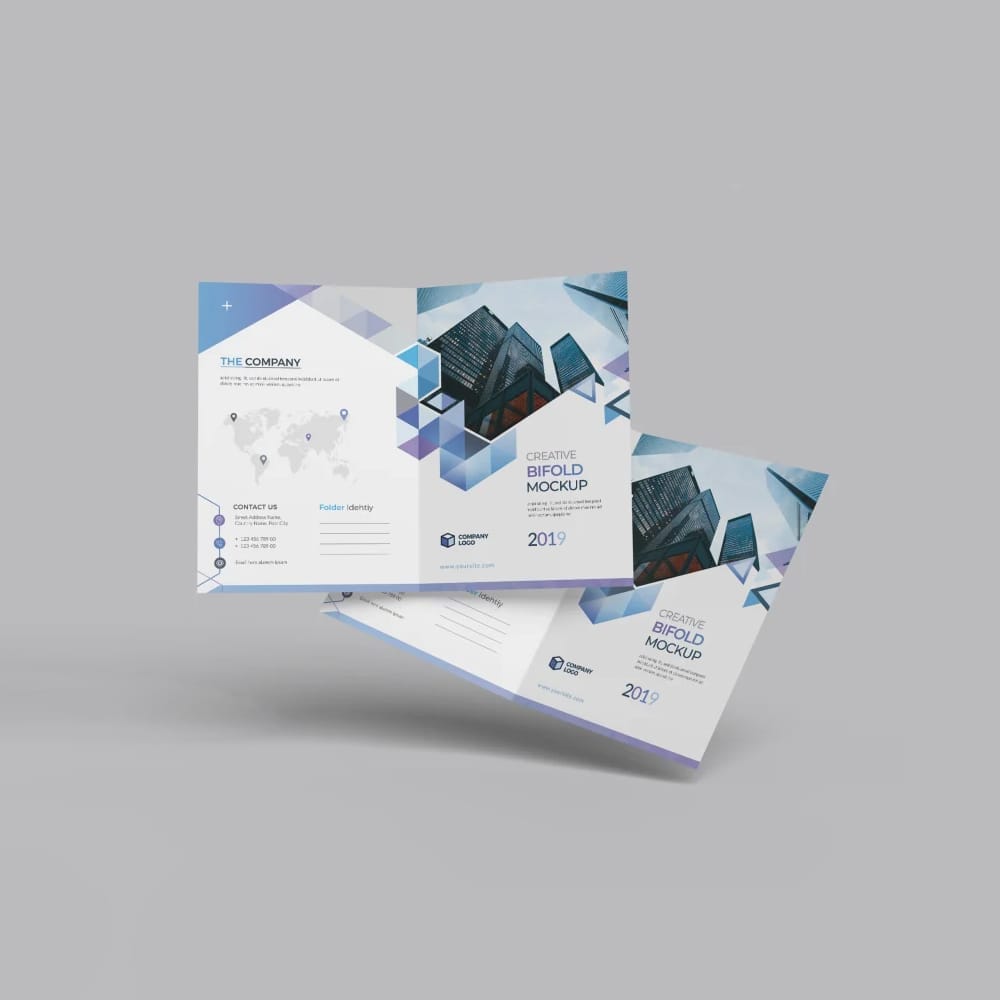 Free Creative A4 Bifold Mockup PSD