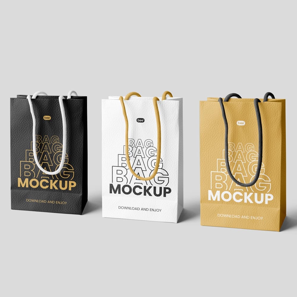 Free Eco Leather Gift Bag Mockups PSD