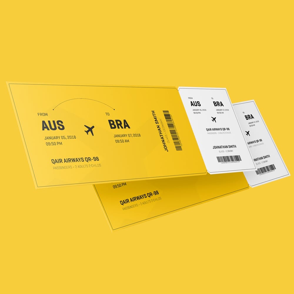 Free Event Ticket Mockup Design PSD