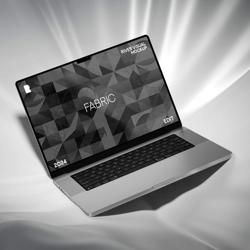 Free Fabric Macbook Pro 16 Mockup PSD 