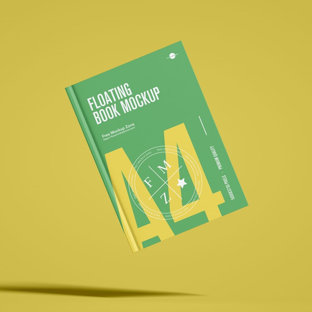 Free Floating A4 Book Mockup PSD