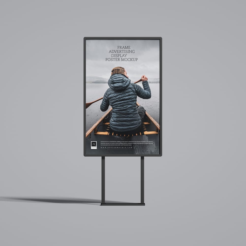 Free Frame Advertising Display Poster Mockup PSD