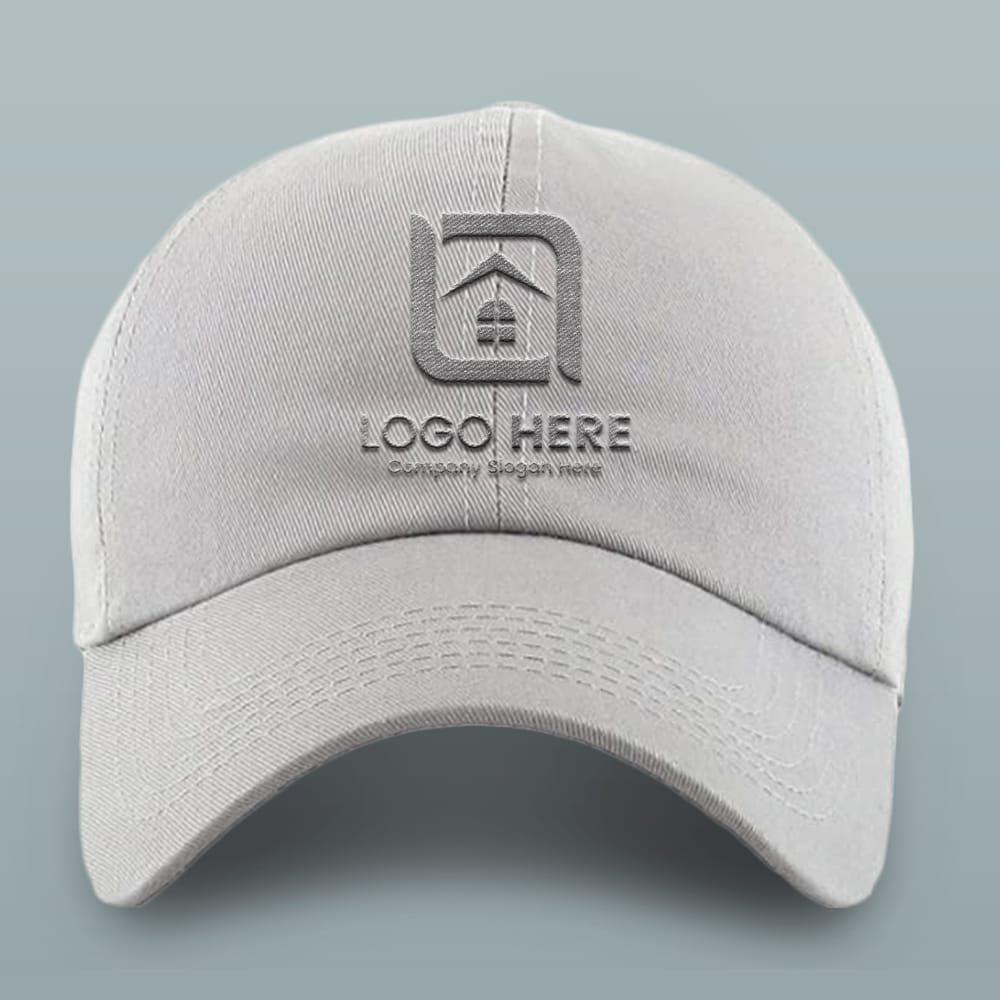 Free Gray Cap Logo Mockup PSD