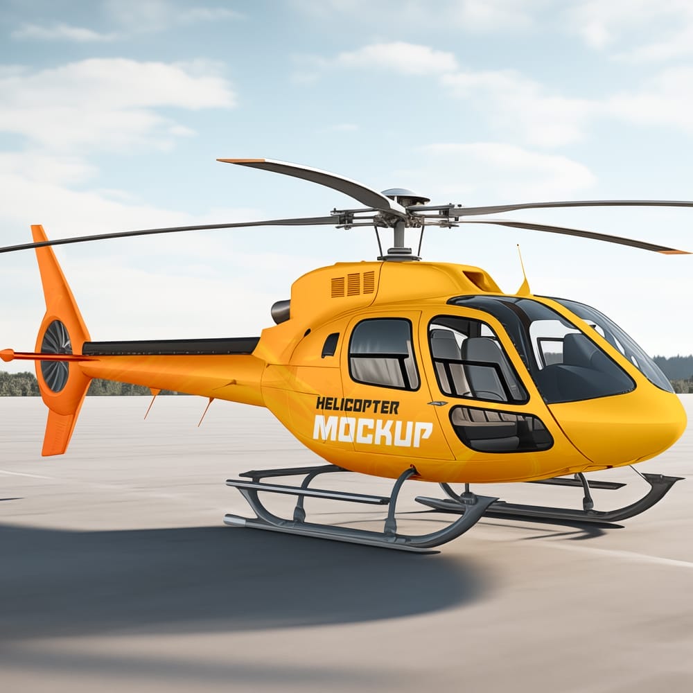 Free Helicopter Mockup PSD