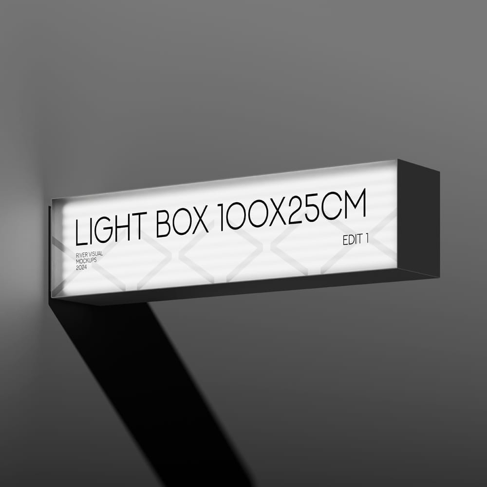 Free Light Box 100x250 Mockup PSD