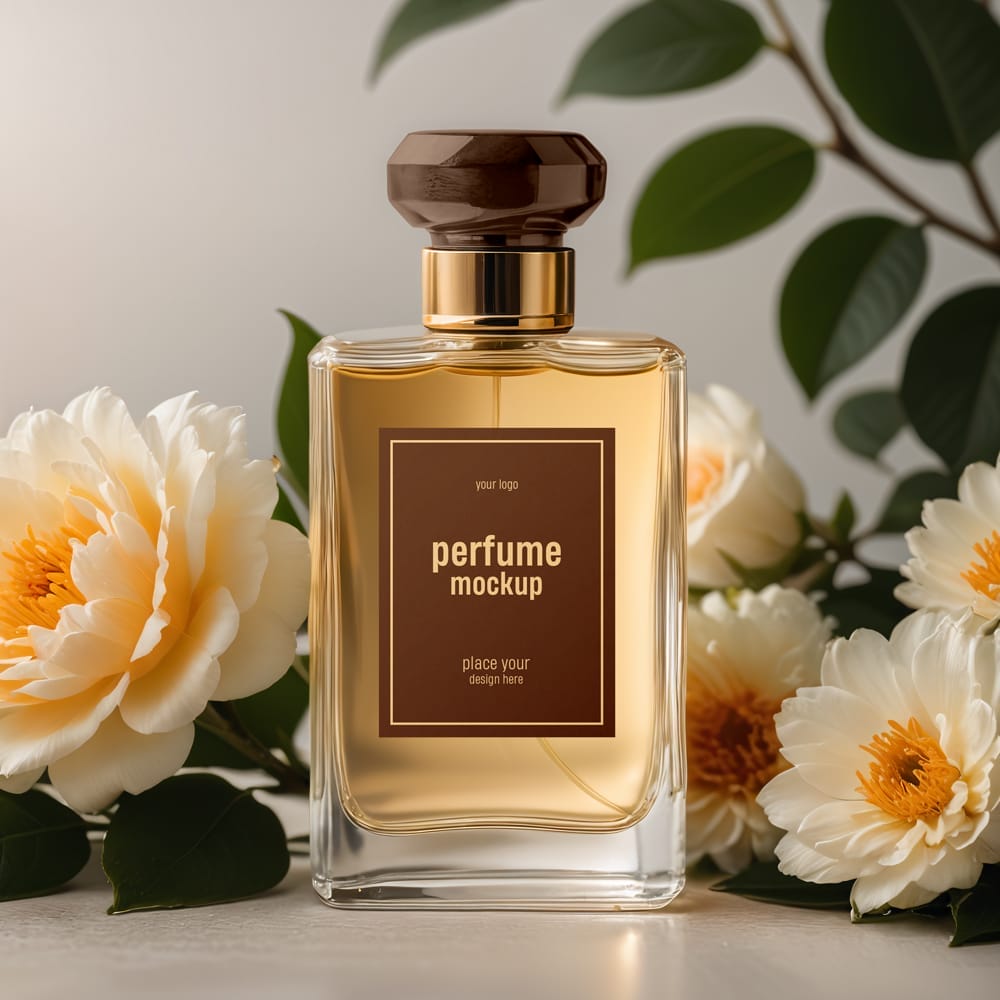 Free Luxury Perfume Bottle Mockup PSD