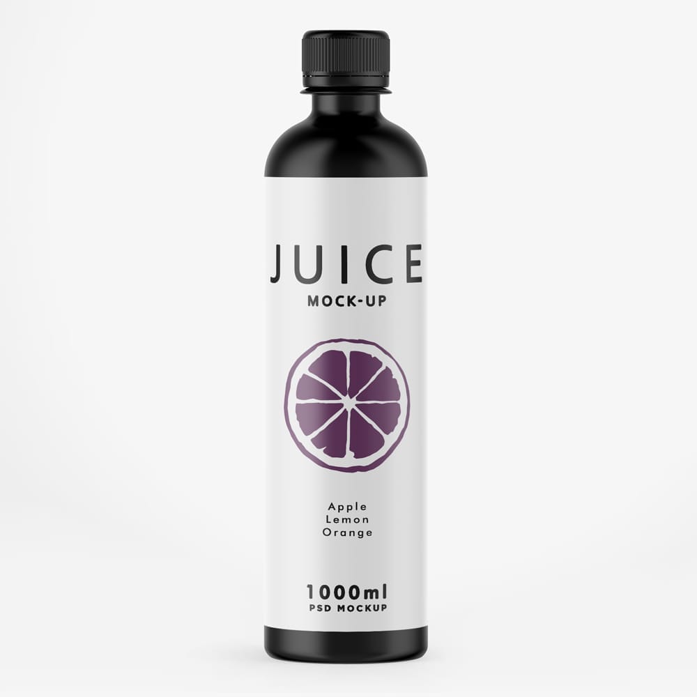 Free Matte Juice Bottle Mockup PSD