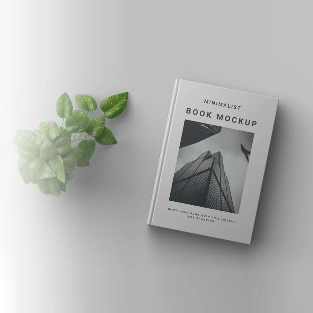 Free Minimalist Book Cover Mockup PSD