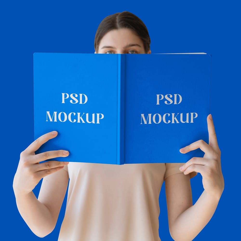 Free Open Book cover Mockup Design PSD