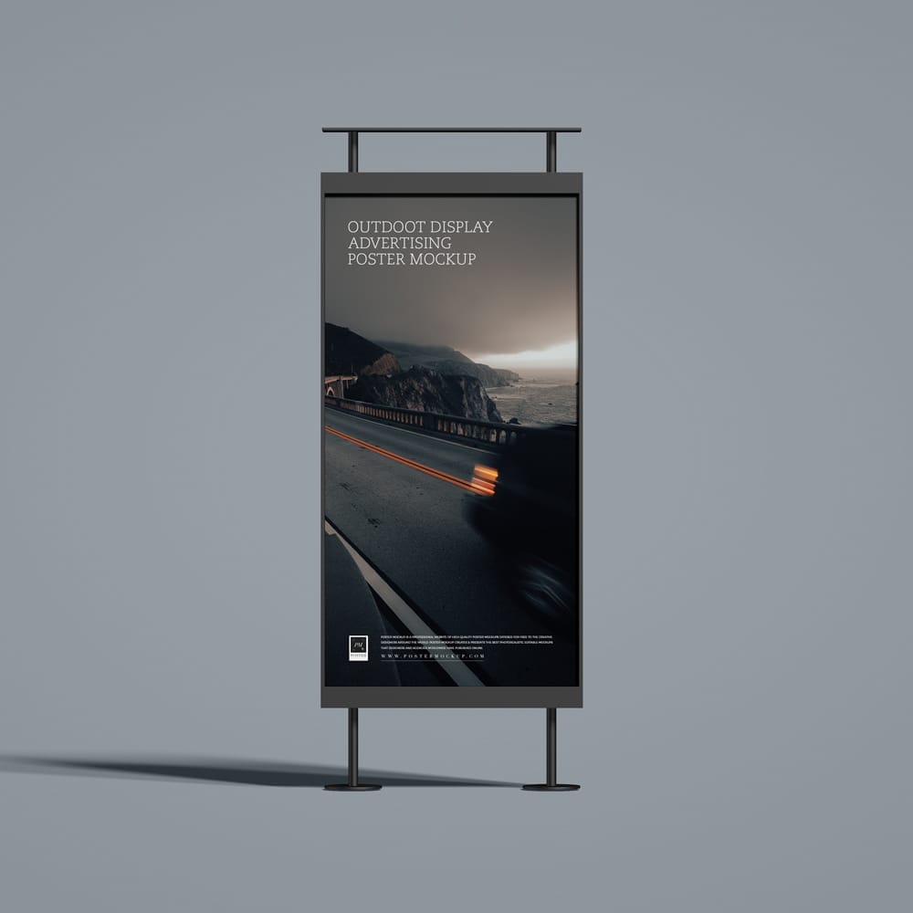 Free Outdoor Display Advertising Poster Mockup PSD