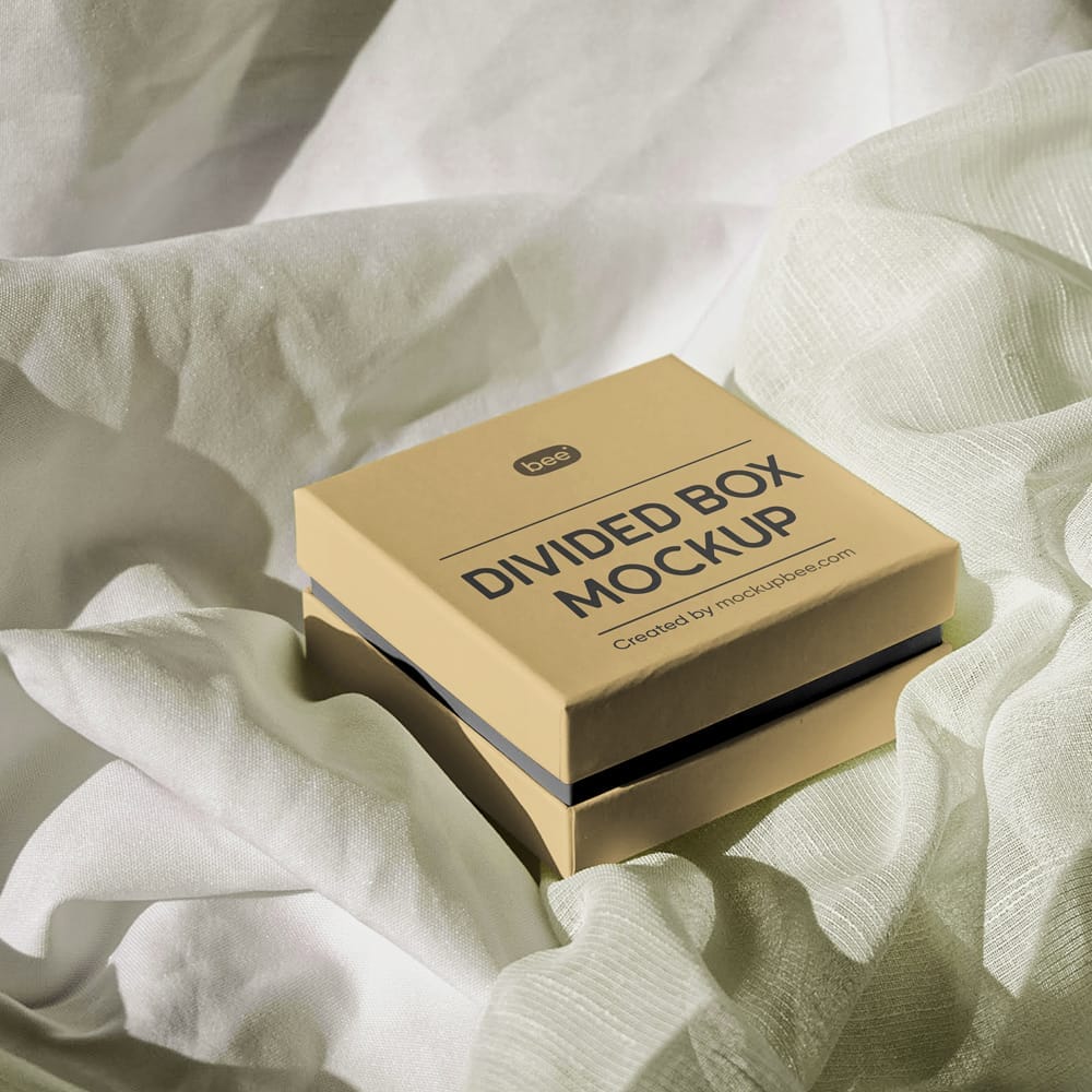 Free Perspective Divided Box Mockup PSD