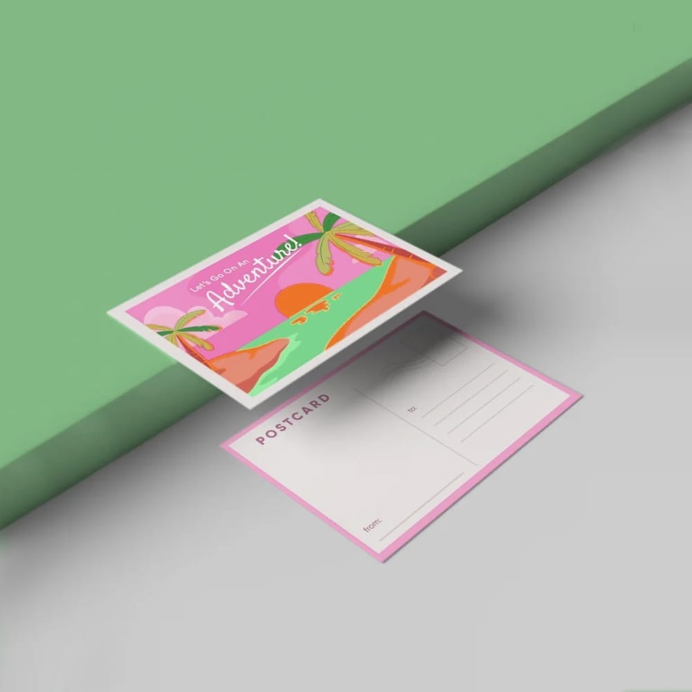 Free Perspective Post Card Mockup PSD