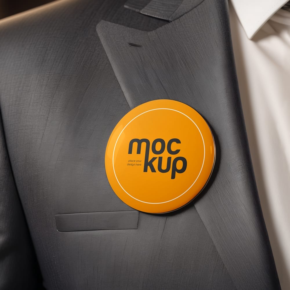 Free Pin Button Mockup PSD