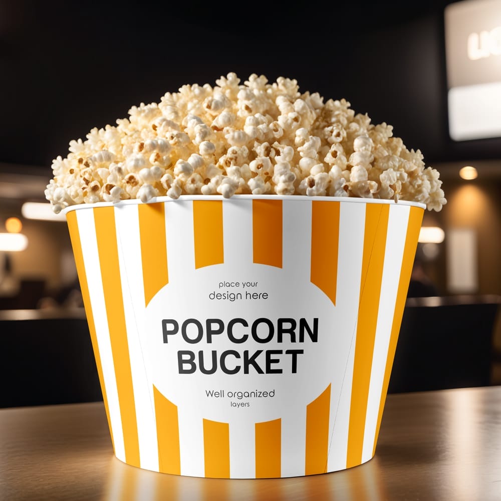 Free Popcorn Bucket Mockup PSD