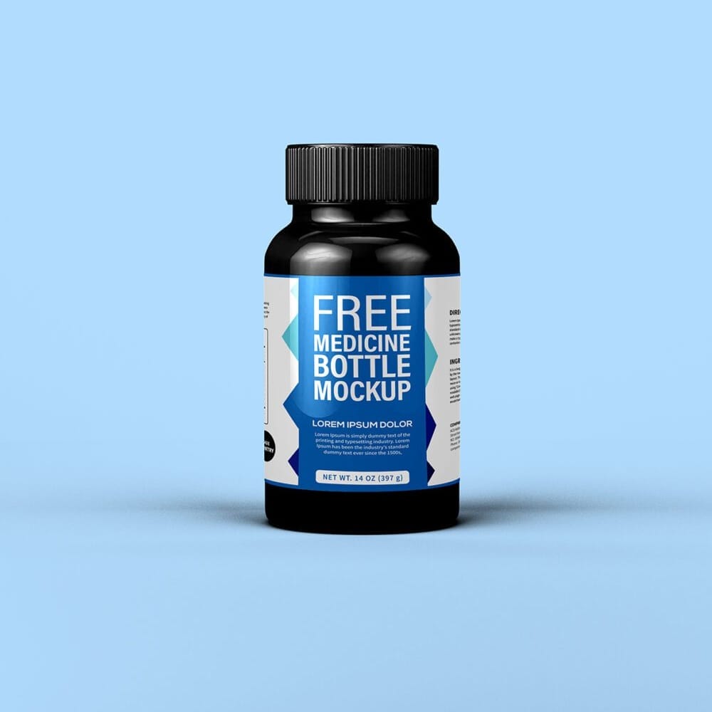 Free Protein Pills Bottle Mockup PSD