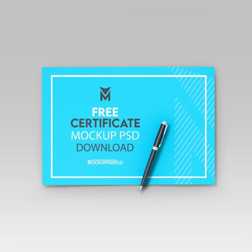 Free Realistic Certificate Mockup PSD