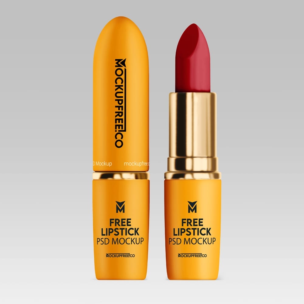 Free Realistic Lipstick Mockup PSD