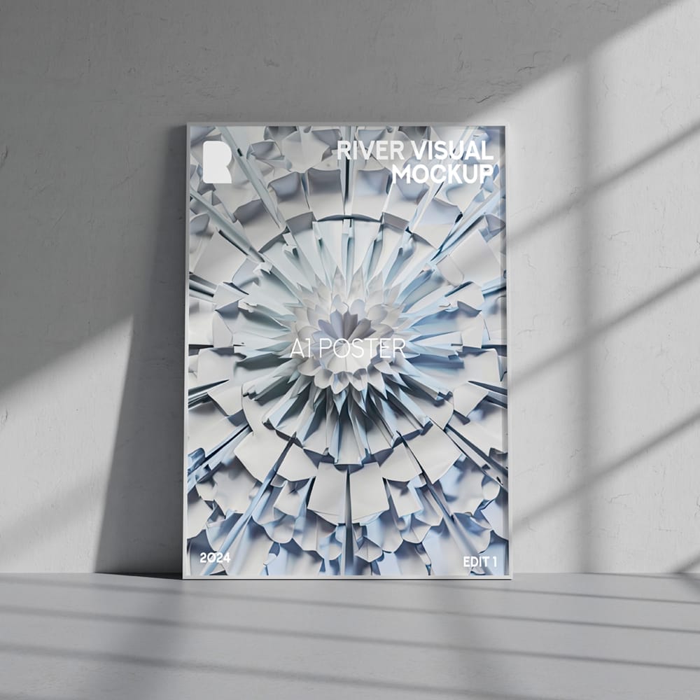 Free Shade Poster Frame A1 Mockup PSD