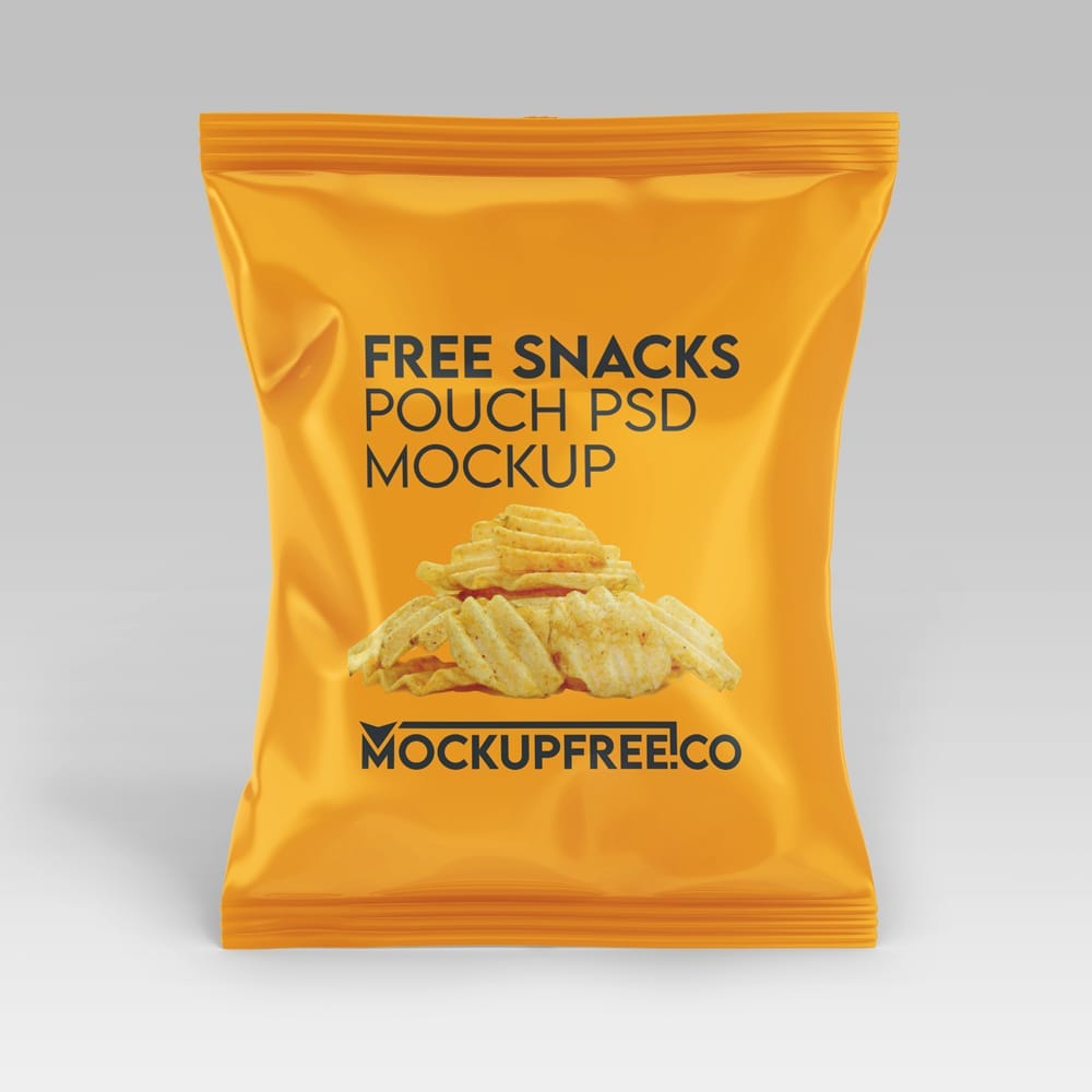 Free Snacks Pouch Mockup PSD