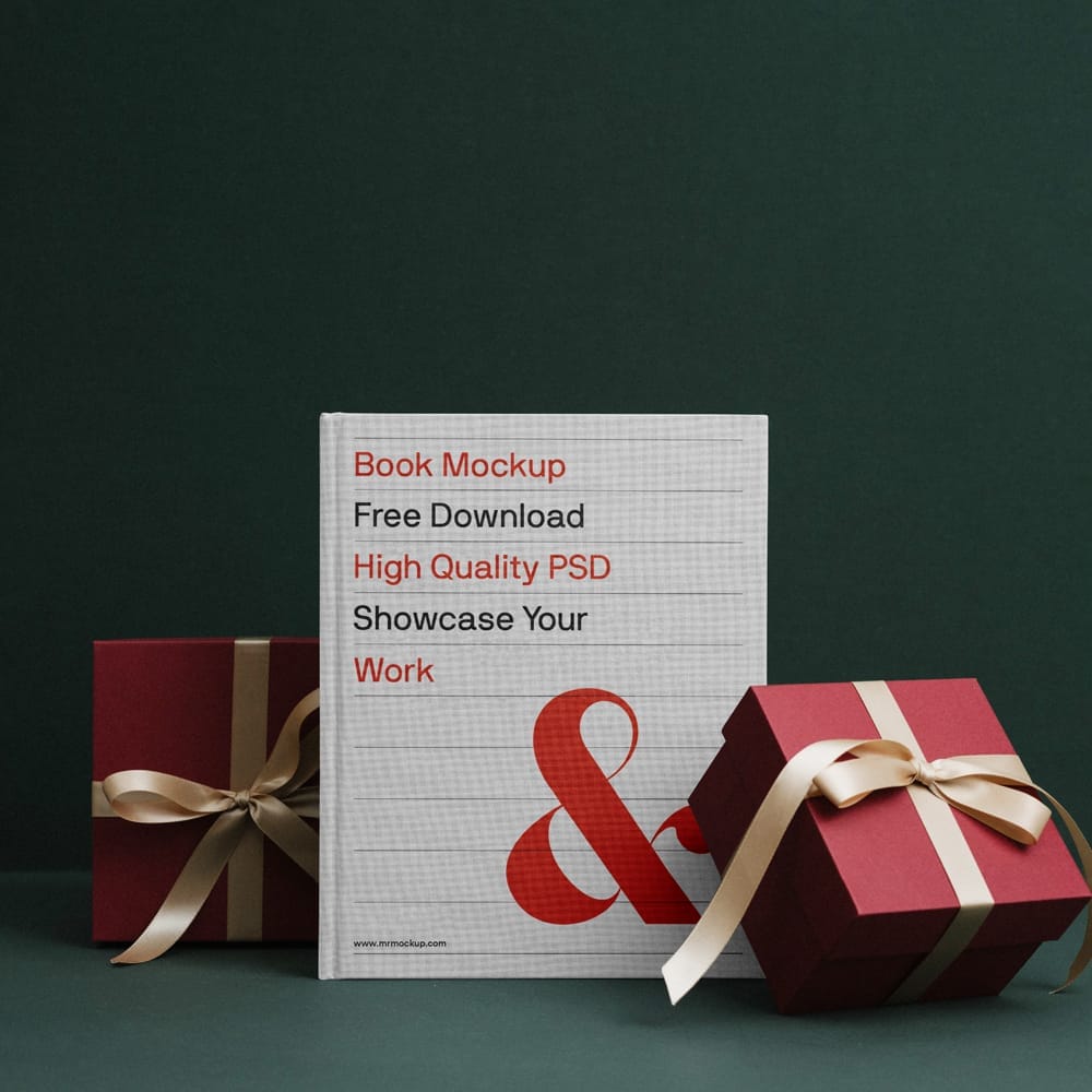 Free Standing Front Book Mockup PSD