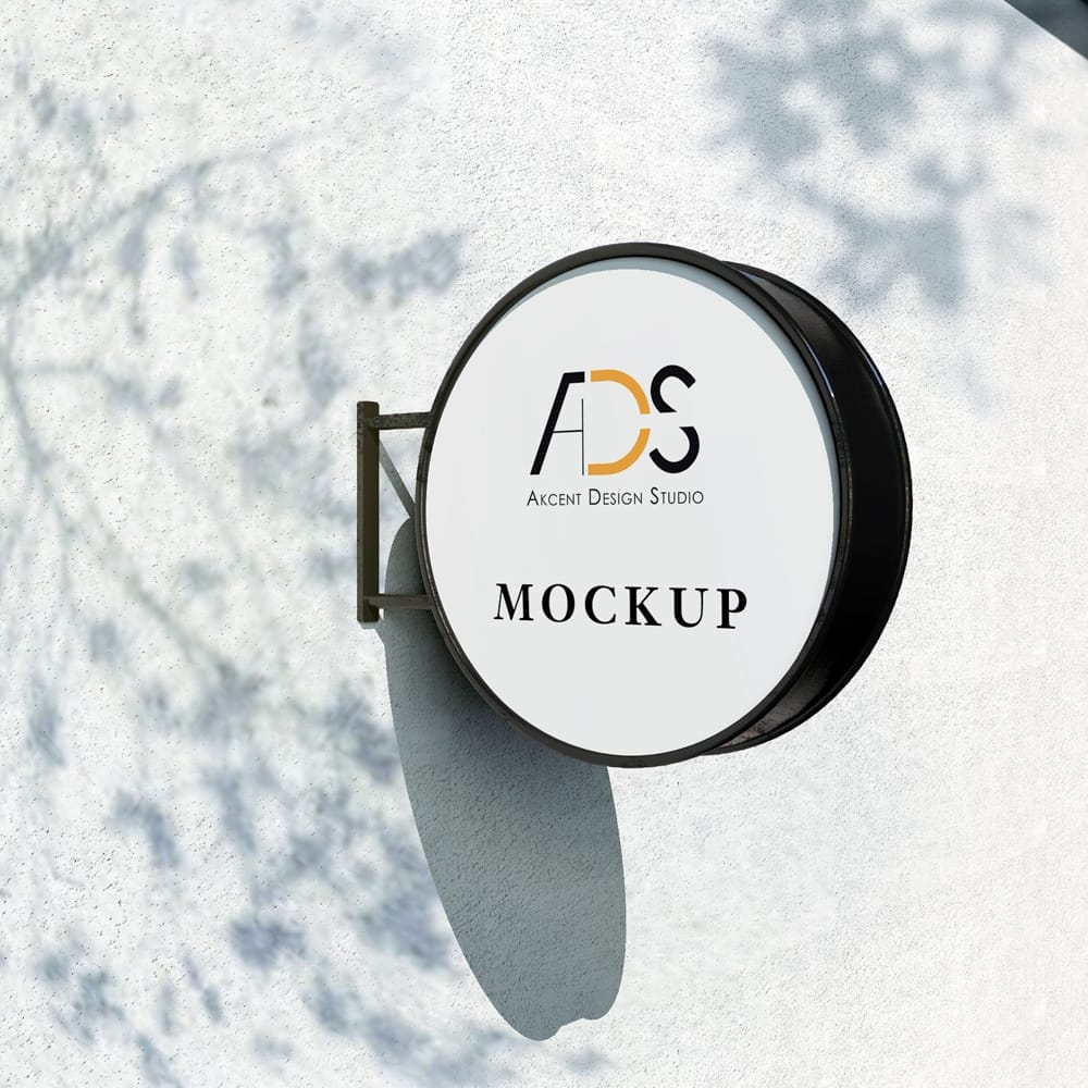 Free Street Business Sign Mockup PSD