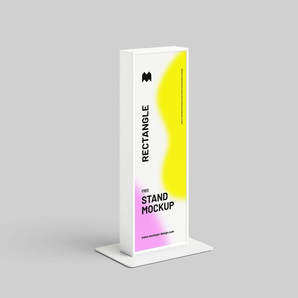 Free Tall Rectangle Stand Mockup PSD
