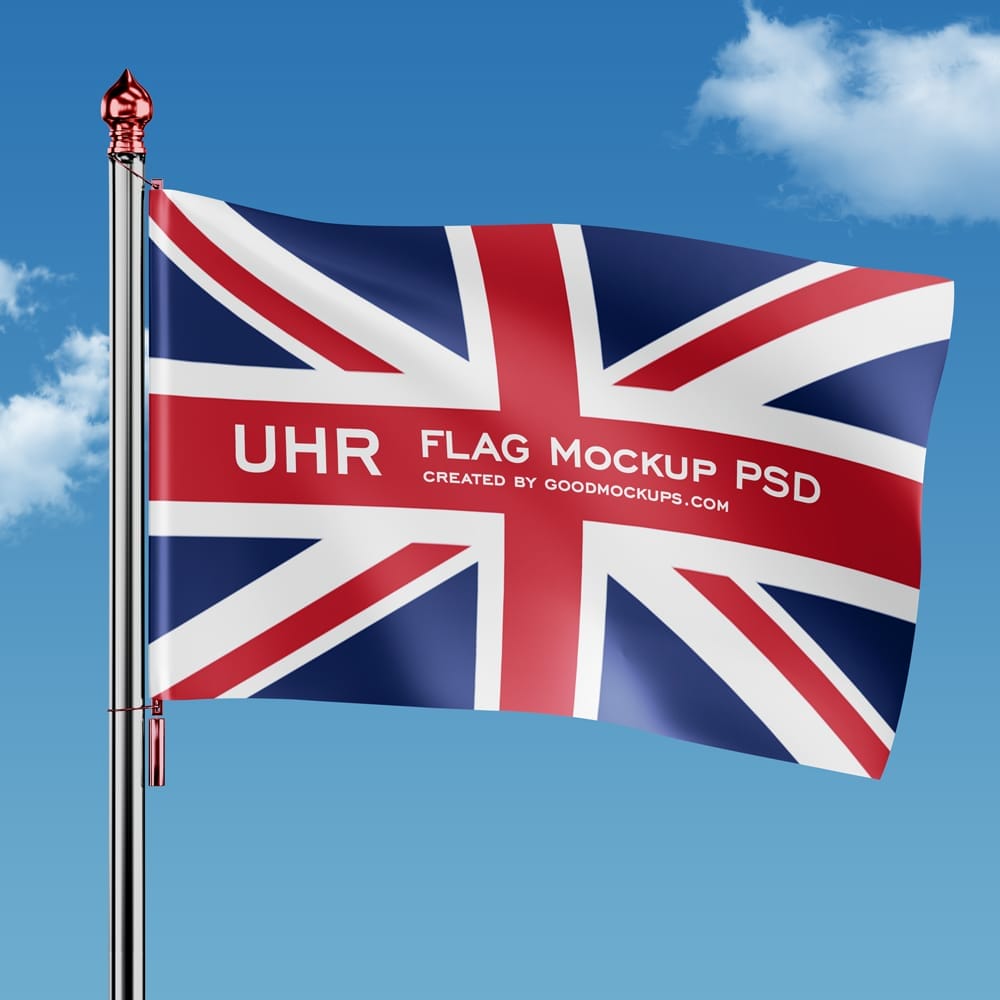 Free Ultra High Resolution Country Flag Mockup PSD