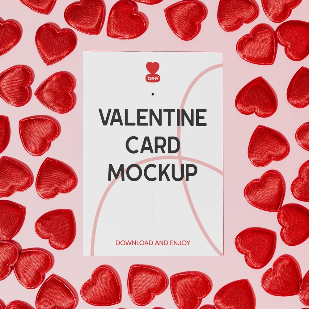 Free Valentines Card Mockup PSD