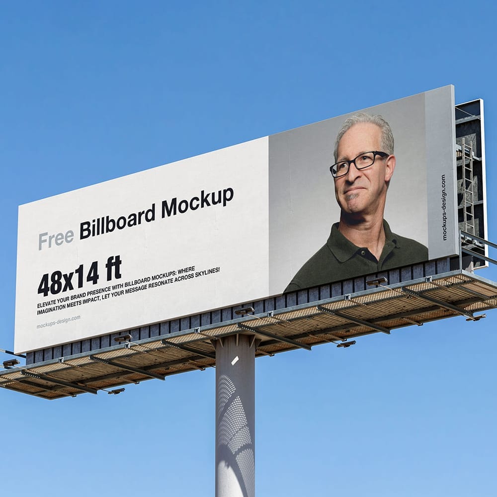 Free Wide Billboard Mockup Template PSD