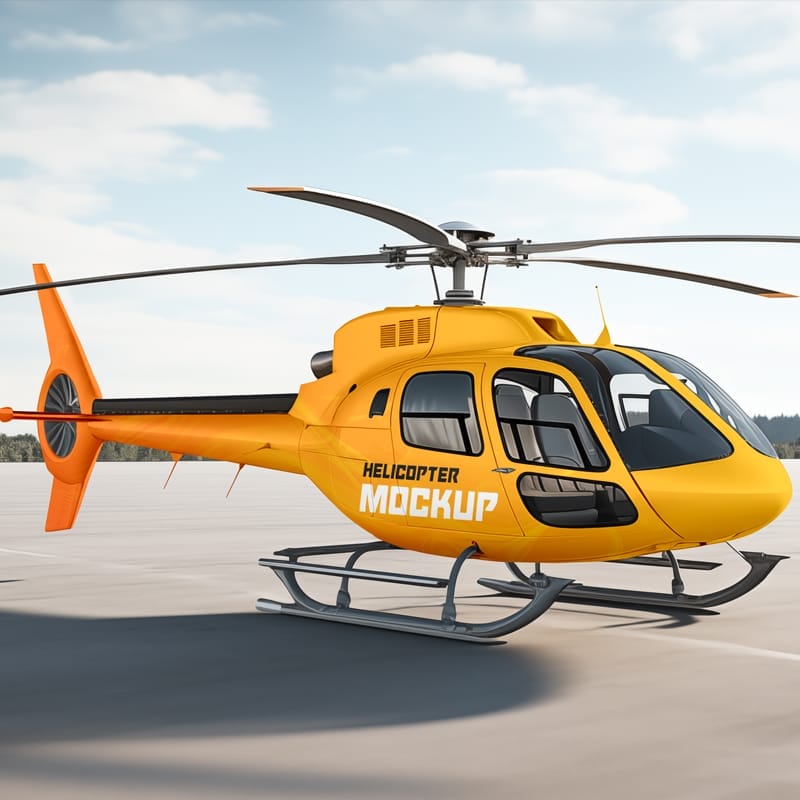 Free Helicopter Mockup PSD