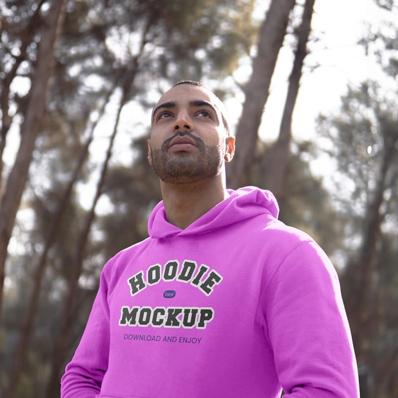 Hoodie Between Woods Mockup PSD
