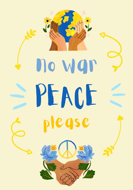 Illustrated Creators for Peace Hands Earth Poster