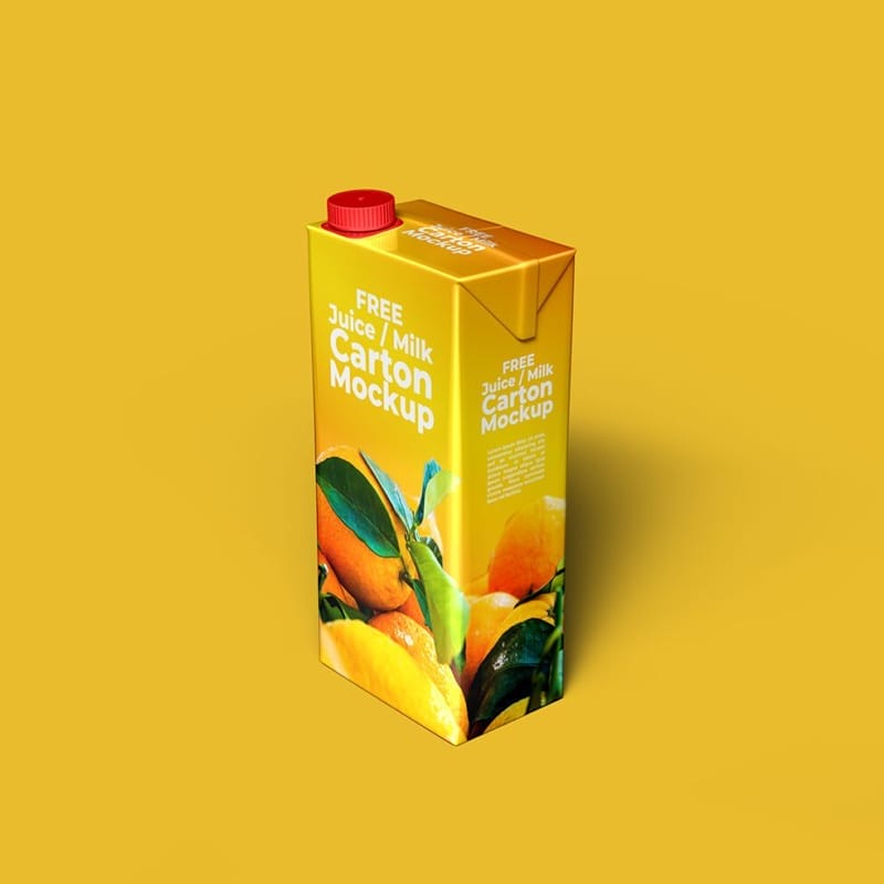 Juice or Milk Carton Mockup PSD