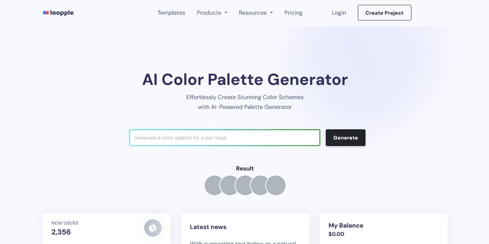 Loppie AI Color Palette Generator