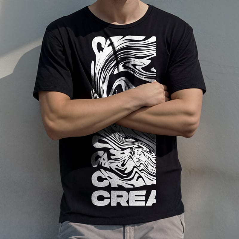 Male Black T-shirt Mockup PSD