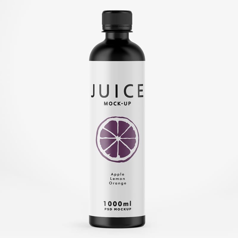 Matte Juice Bottle Mockup PSD