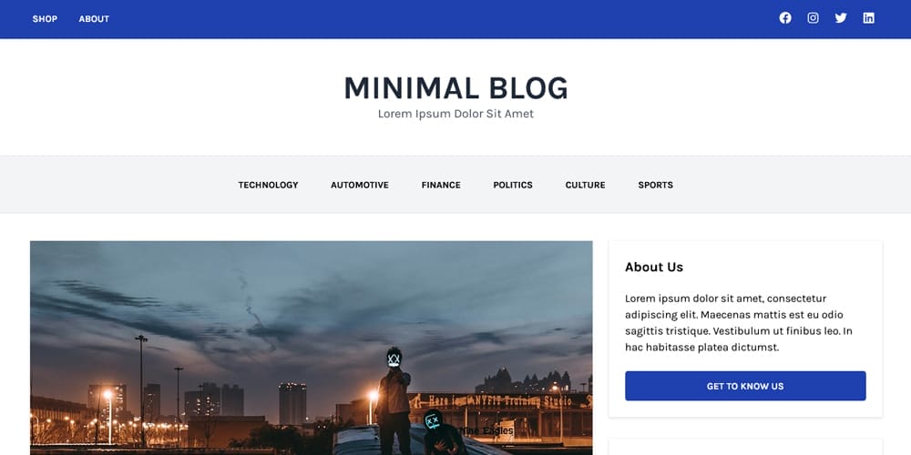 Minimal Tailwind Blog Template