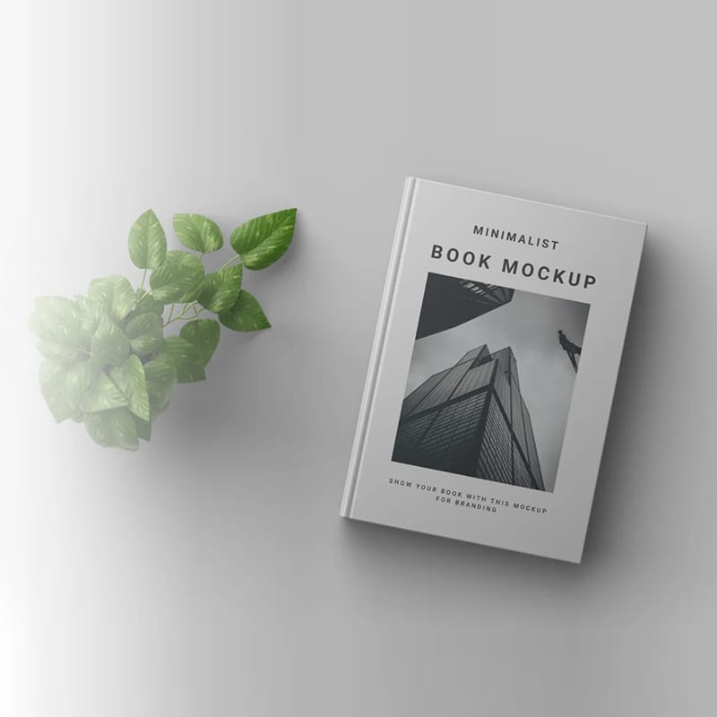 Minimalist Book Cover Mockup PSD