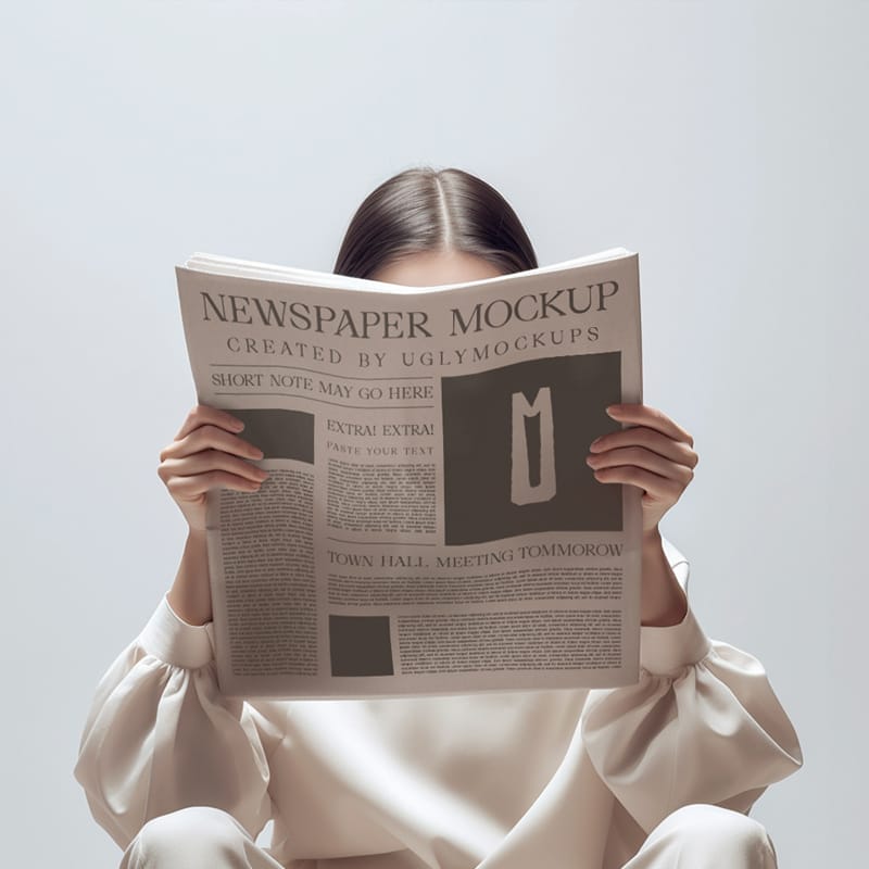 Minimalist Tabloid Newspaper Mockup PSD