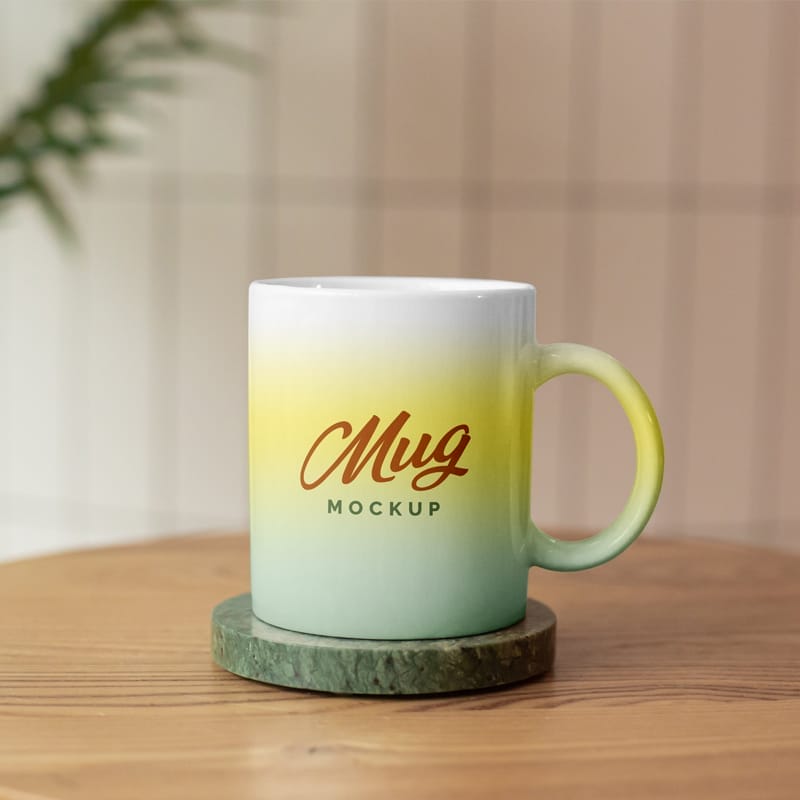 Mug on the Coaster Mockup PSD