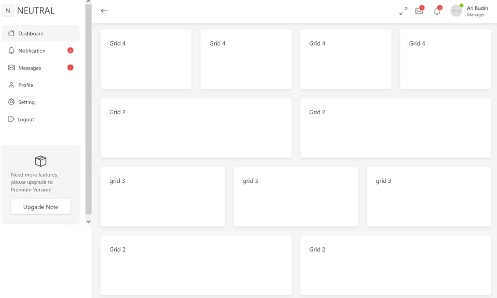 Neutral Dashboard